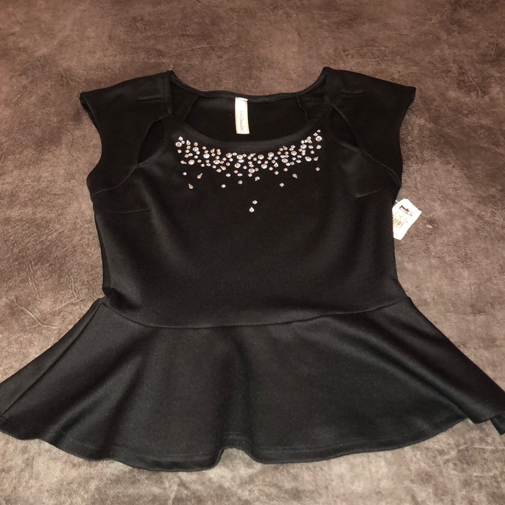 Medium Black Peplum Top